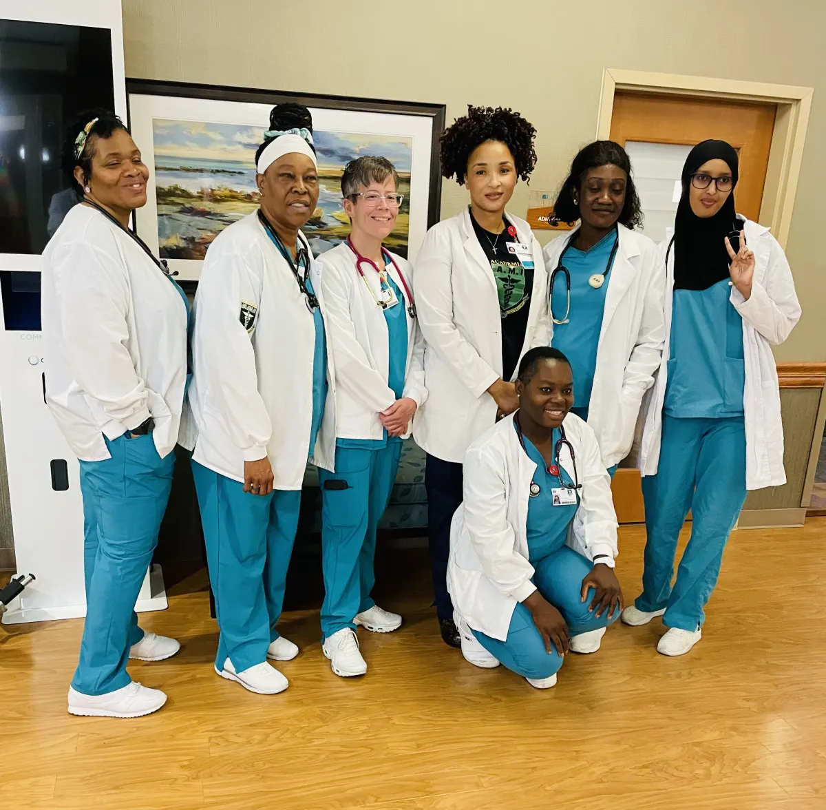 Practical nursing students training in the AMI clinical lab