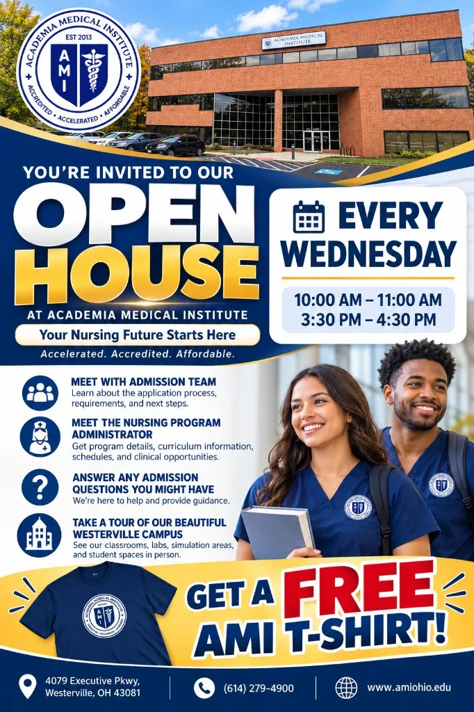 AMI Open House every Wednesday from 10:00 to 11:00 AM and 3:30 to 4:30 PM at 4079 Executive Parkway, Westerville, Ohio